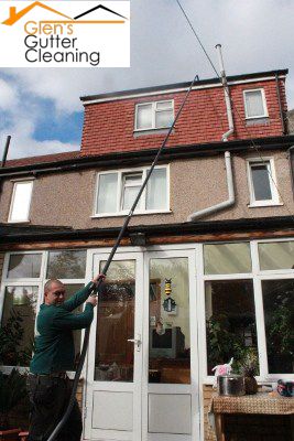 Gutter cleaning on third floor.