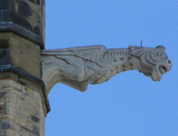 Dragon-ish grotesque on Peace Tower, Ottawa